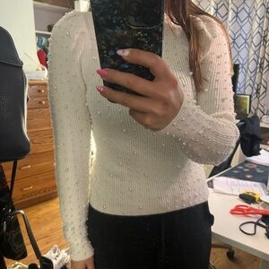 Pearl embellished sweater
